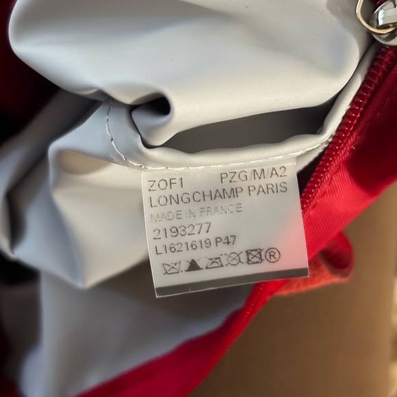 Longchamp Le Pliage Small Top Handle Bag - Red (Like New!) + FREE Strap ORIGINAL - Picture 6 of 7